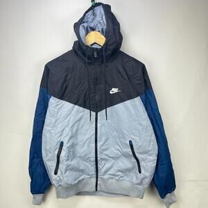 Vintage Y2K Nike Hooded Zip Up Windbreaker Jacket Medium